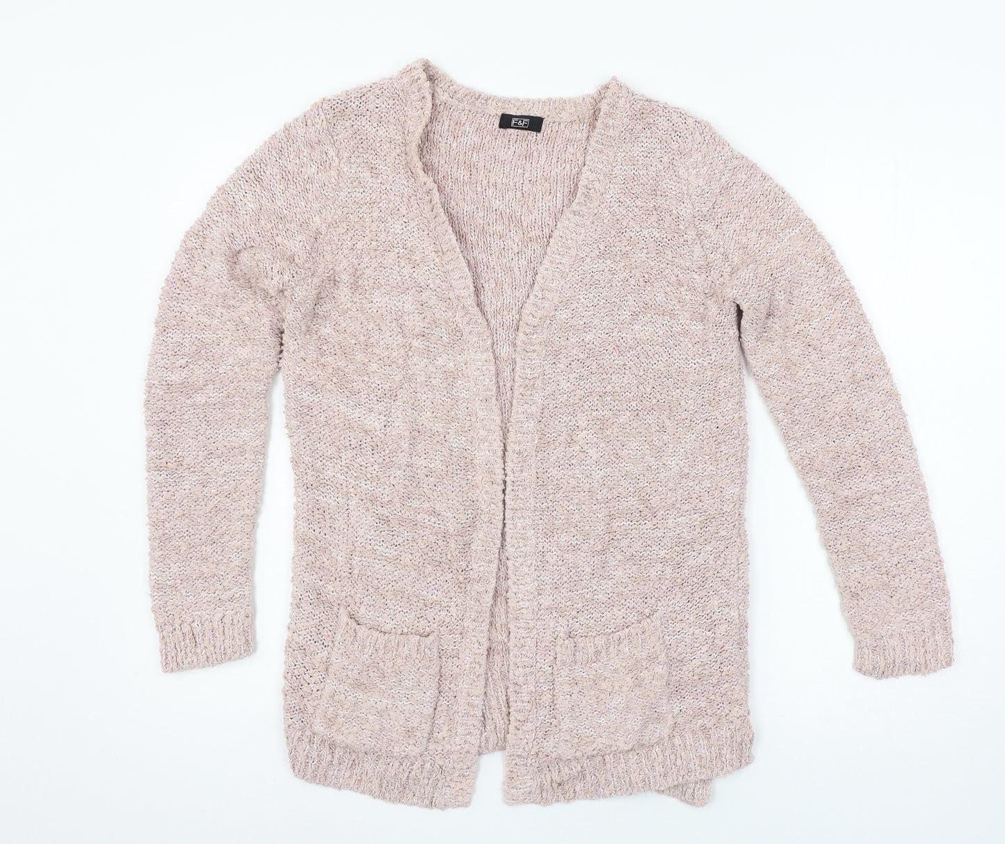 F&F Womens Pink  Knit Cardigan Jumper Size 10