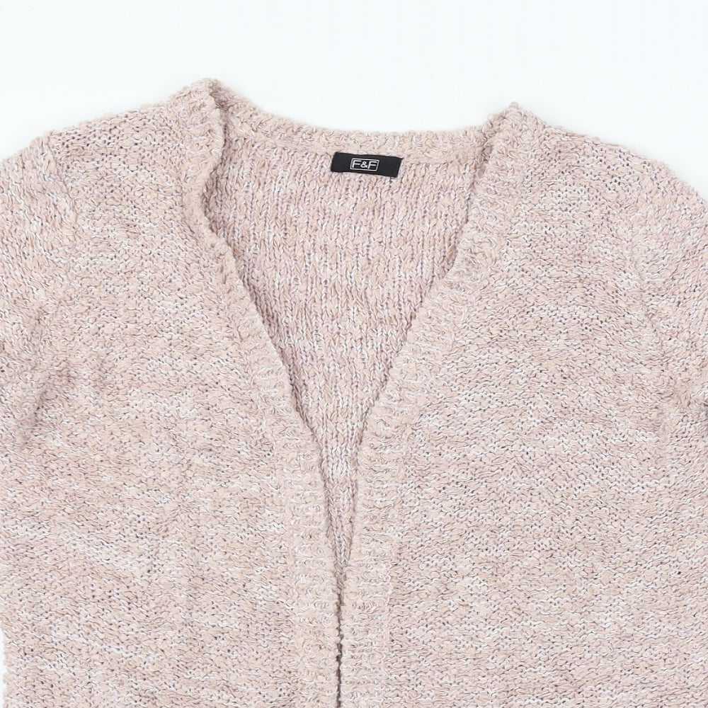 F&F Womens Pink  Knit Cardigan Jumper Size 10