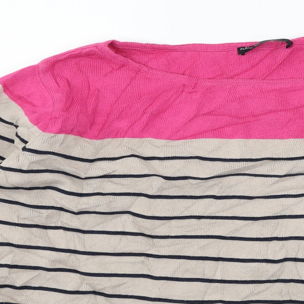 Marks and Spencer Womens Beige Striped Knit Pullover Jumper Size 22