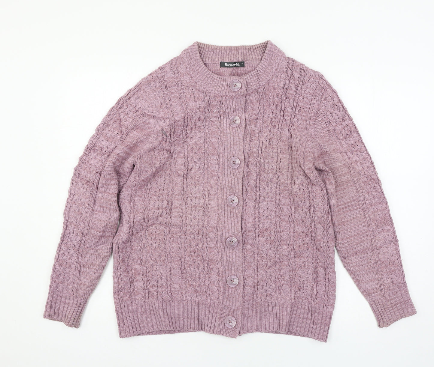Bonmarché Womens Purple  Knit Cardigan Jumper Size S