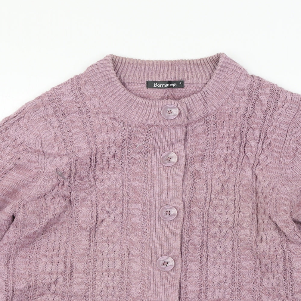 Bonmarché Womens Purple  Knit Cardigan Jumper Size S