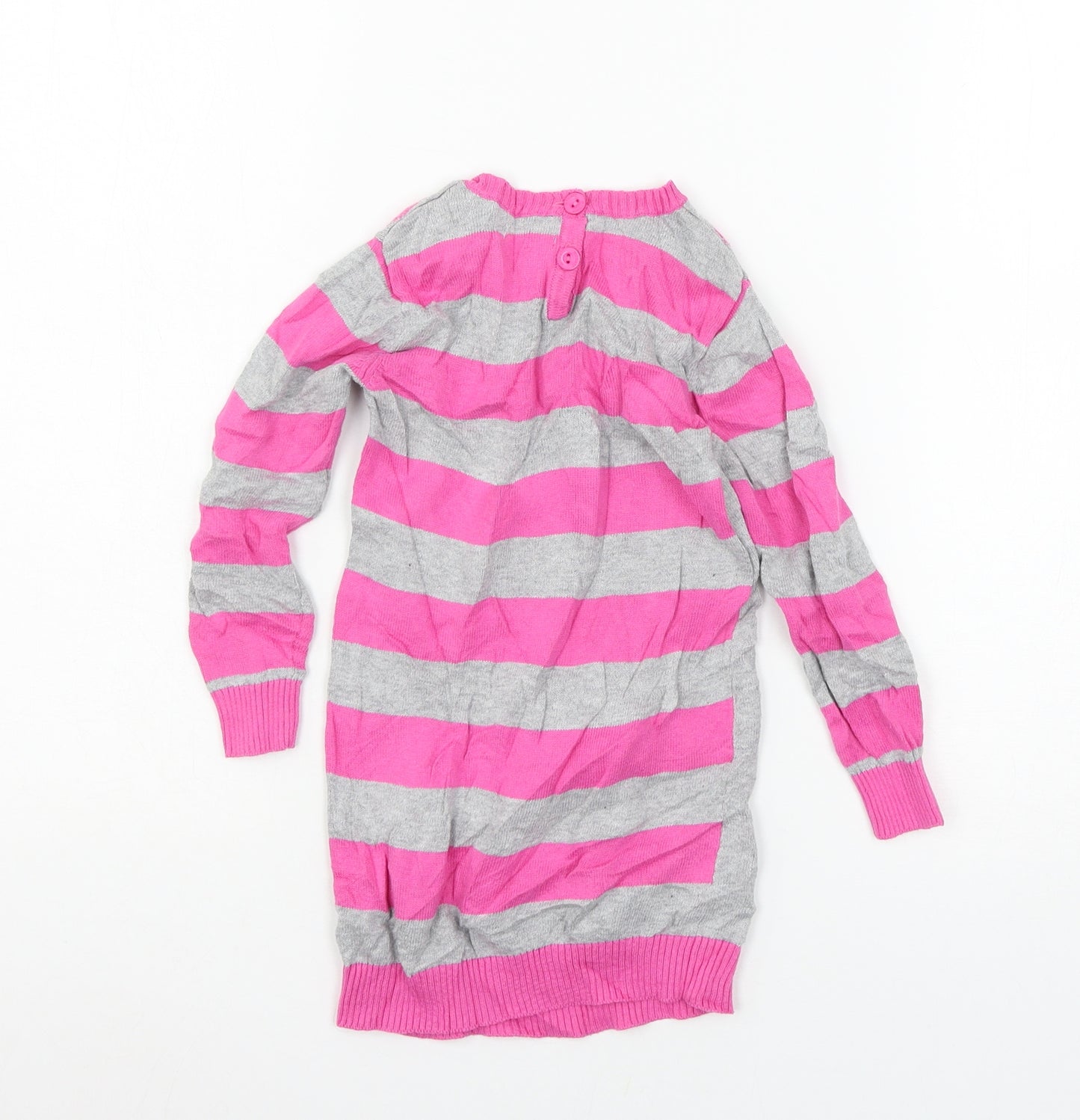 Minoti Girls Grey Polka Dot Knit Pullover Jumper Size 18-24 Months  - Rabbit