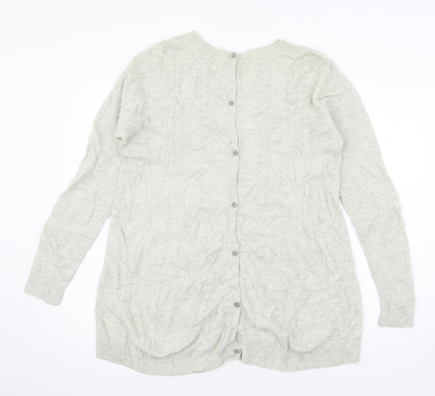 Fat Face Womens Grey  Knit Pullover Jumper Size 12