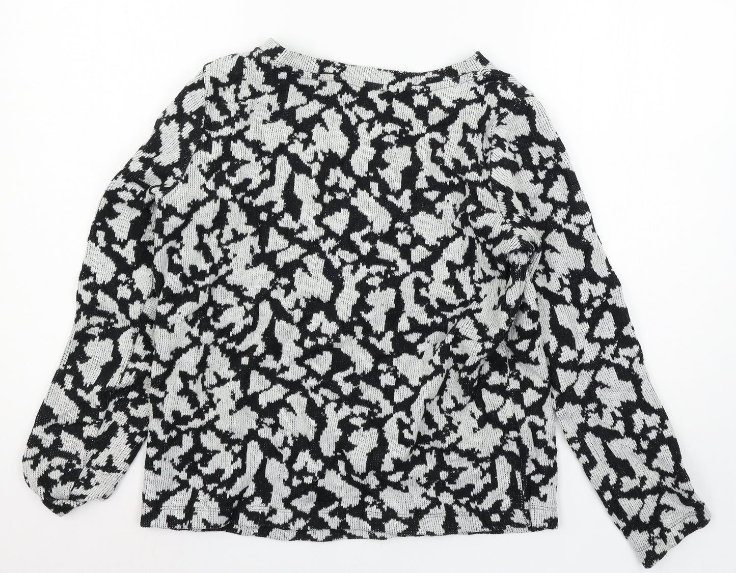 EDC Womens Black Geometric Knit Pullover Jumper Size M