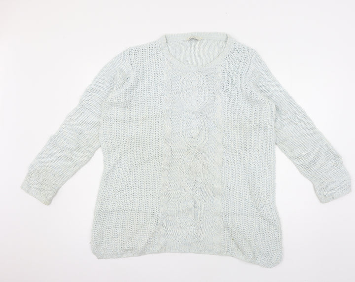 BHS Womens Blue  Knit Pullover Jumper Size 14