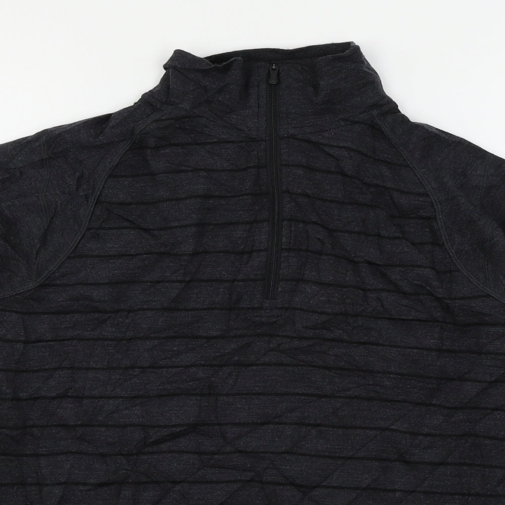 Smart Wool Mens Grey Striped Knit Pullover Sweatshirt Size M