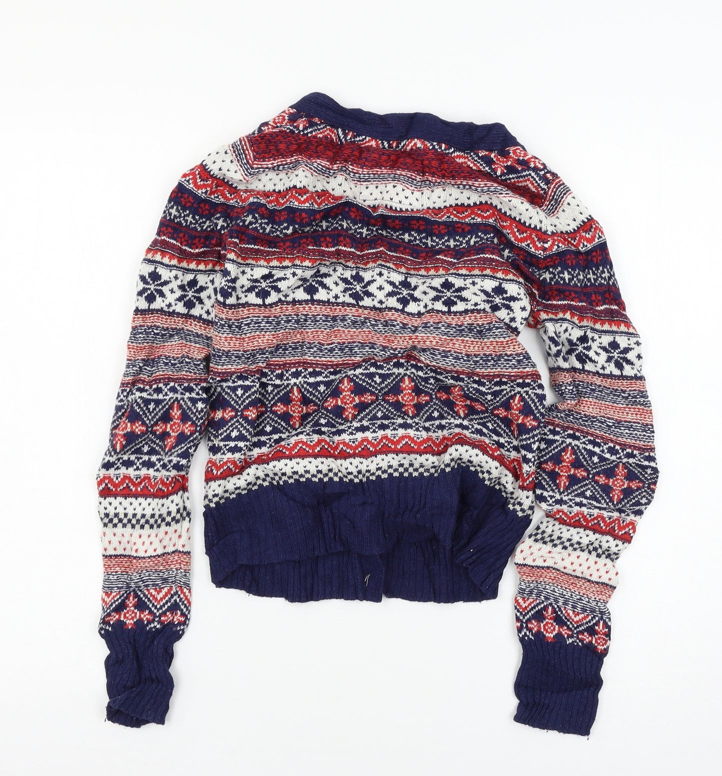 H&M Womens Multicoloured Geometric Knit Cardigan Jumper Size S