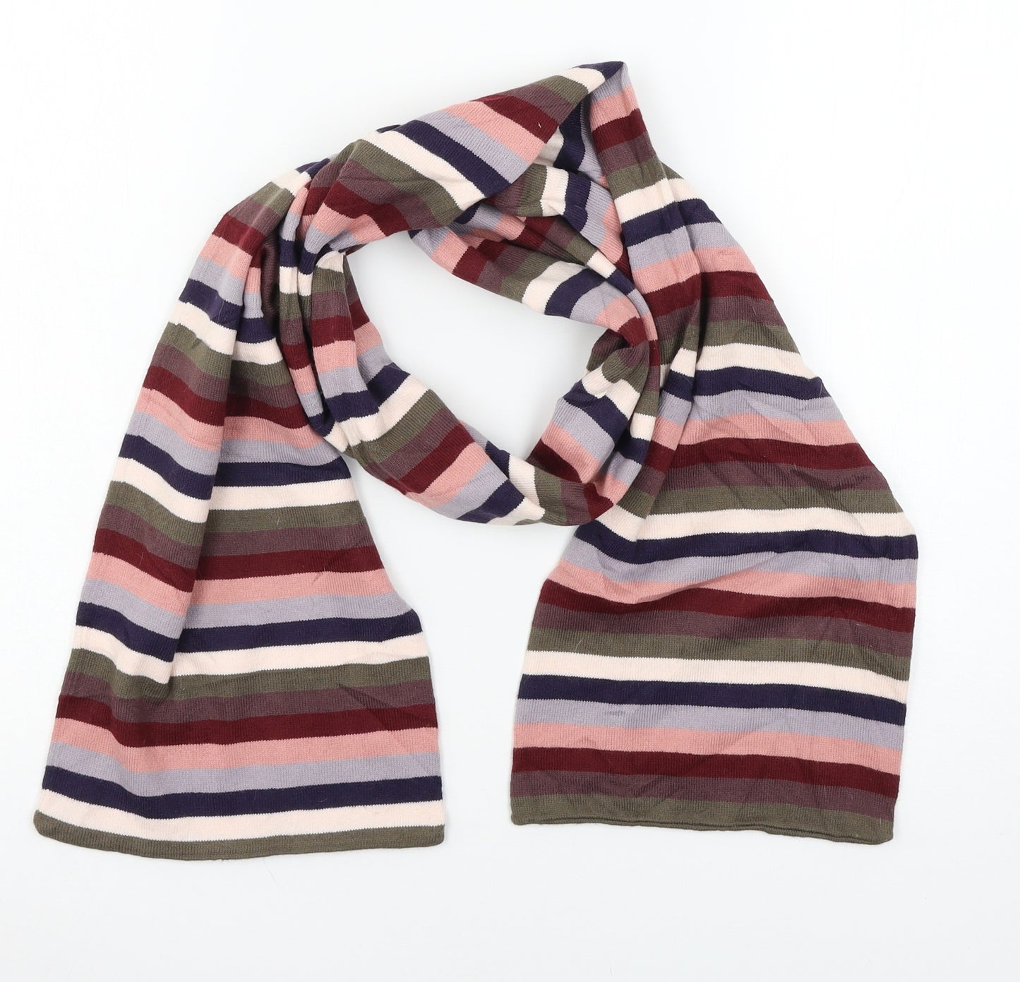 Preworn Womens Multicoloured Striped Knit  Scarf