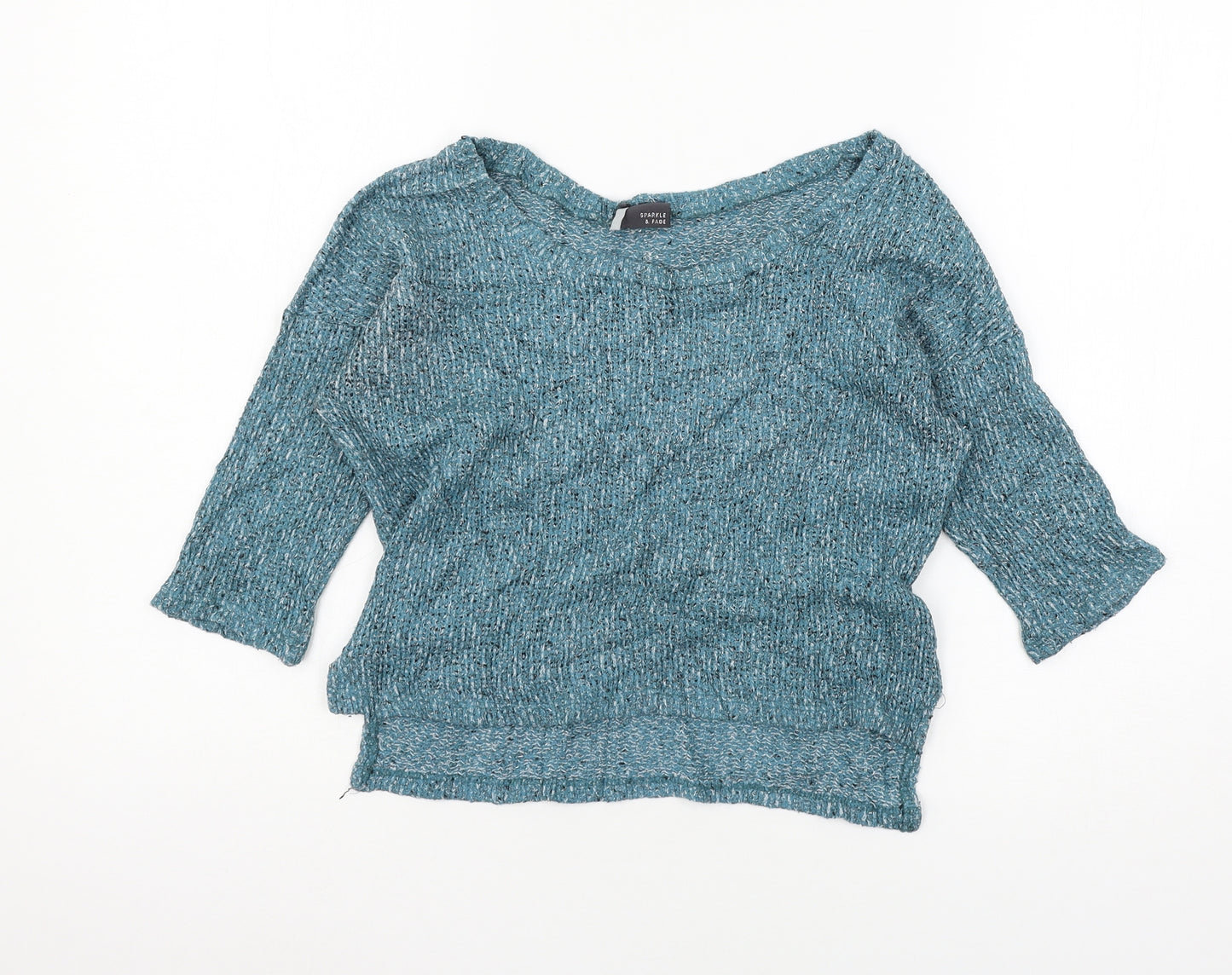 Sparkle & Fade Womens Blue  Knit Pullover Jumper Size S