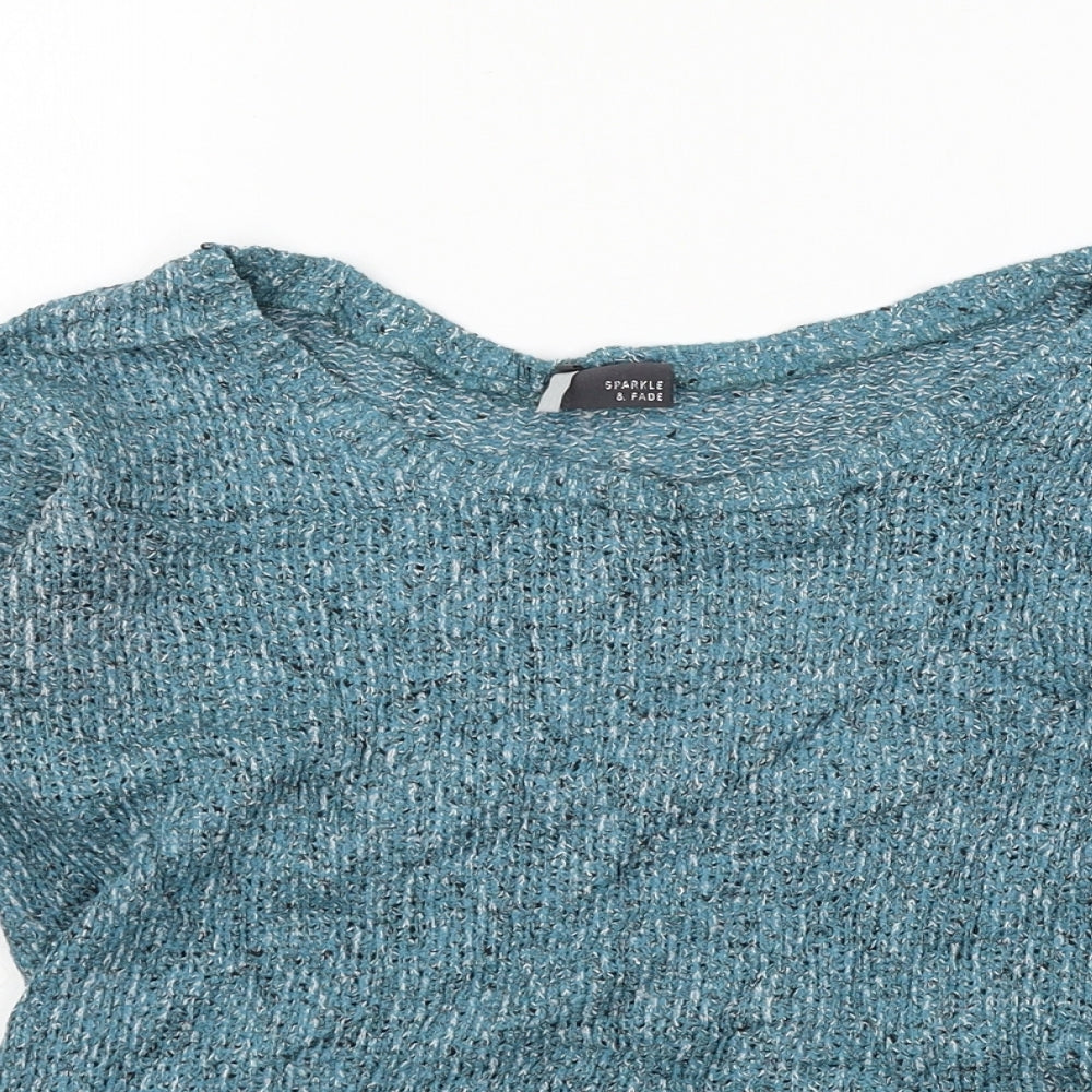 Sparkle & Fade Womens Blue  Knit Pullover Jumper Size S