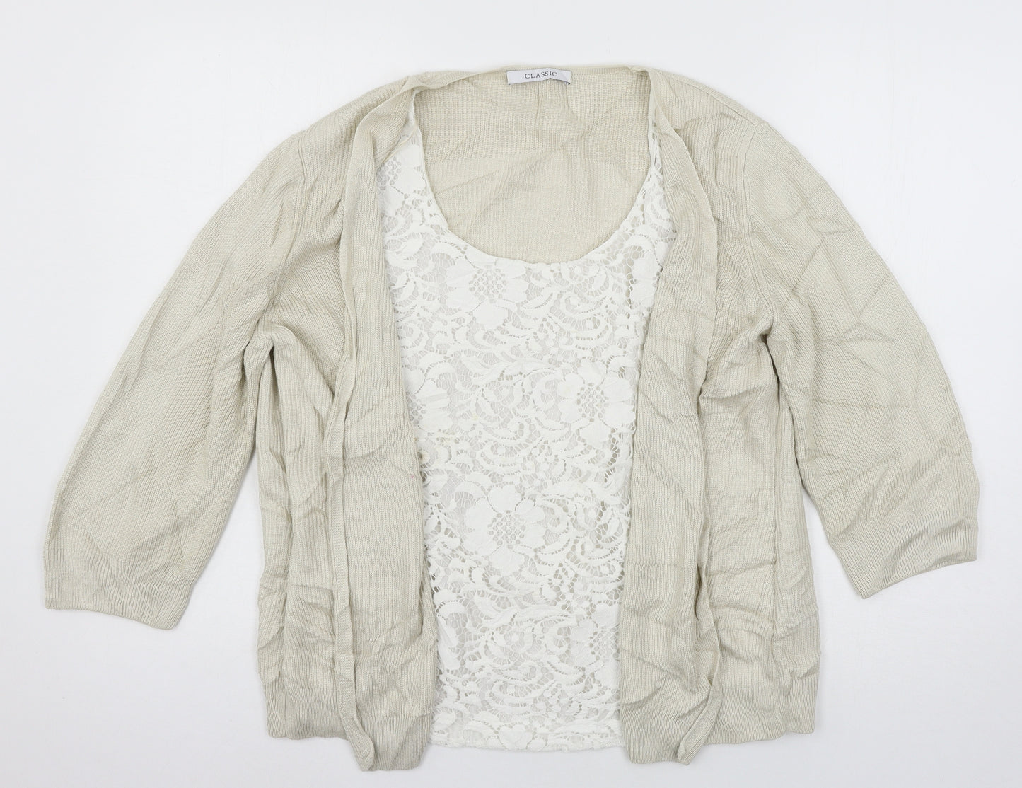 Marks and Spencer Womens Beige  Knit Basic Blouse Size 16