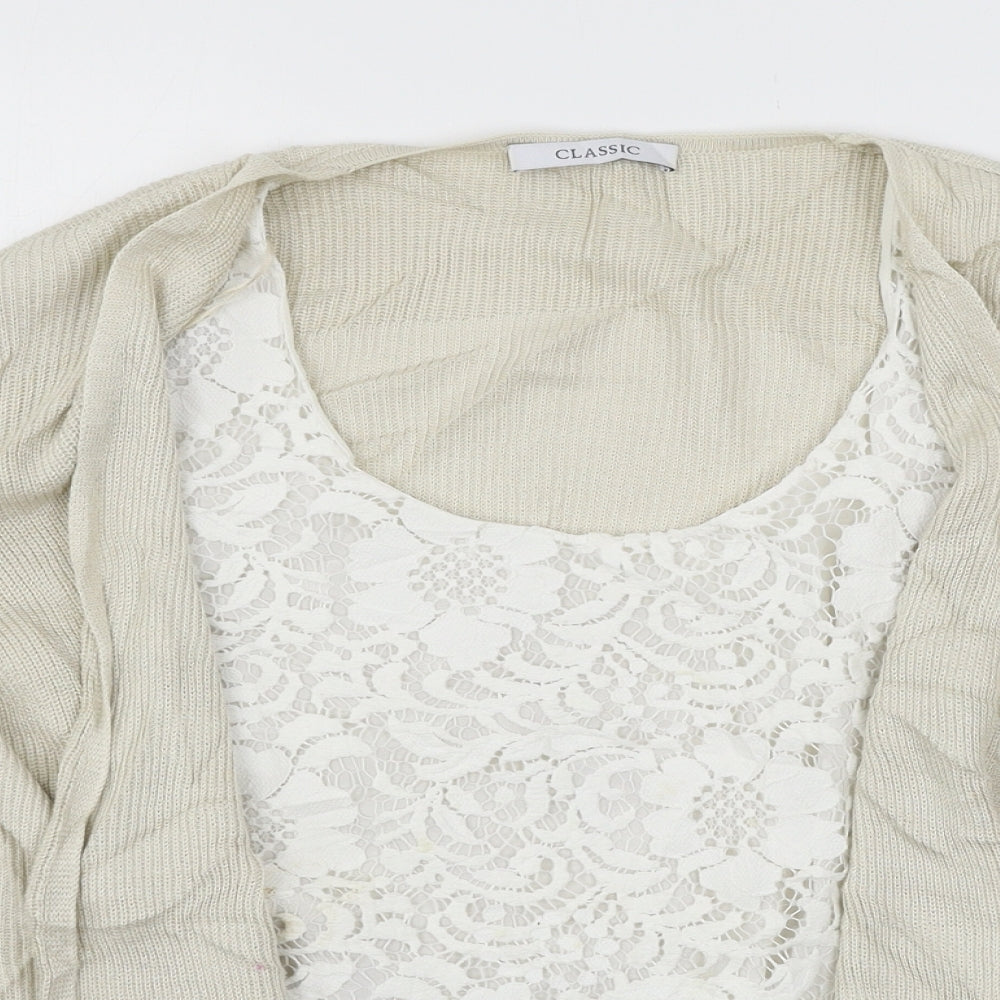 Marks and Spencer Womens Beige  Knit Basic Blouse Size 16