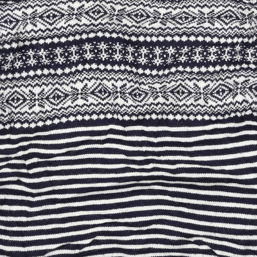 H&M Womens Blue Striped Knit Pullover Jumper Size S