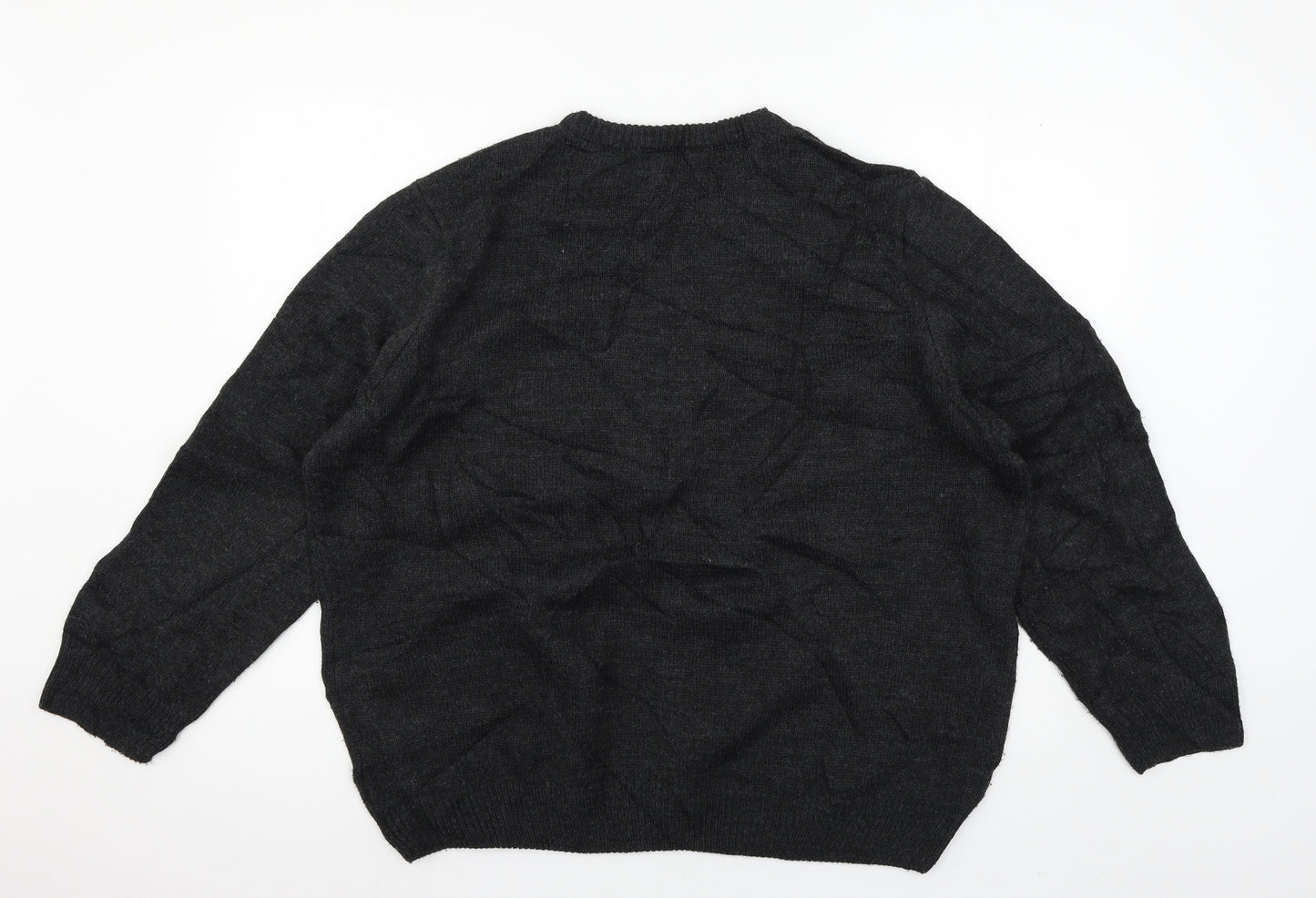 TU Mens Grey  Knit Pullover Jumper Size XL  - Bah Humbug