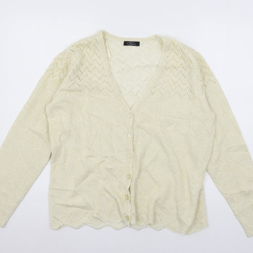 Bonmarché Womens Ivory  Knit Cardigan Jumper Size M