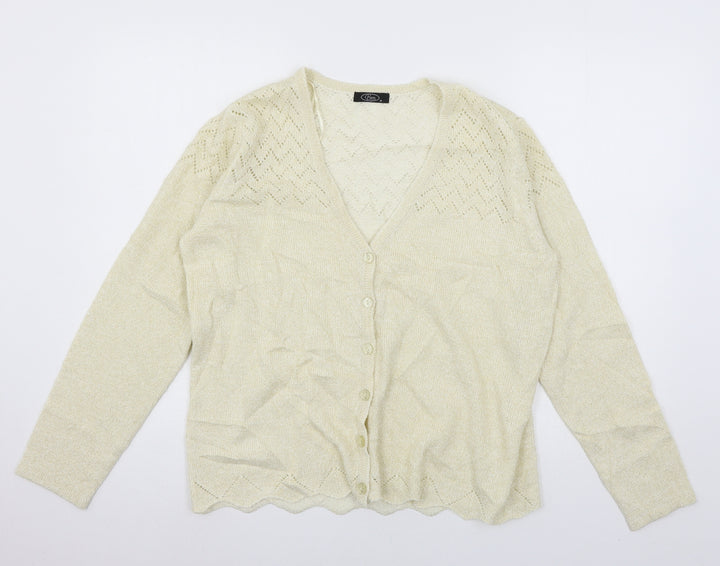 Bonmarché Womens Ivory  Knit Cardigan Jumper Size M