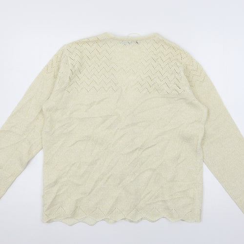 Bonmarché Womens Ivory  Knit Cardigan Jumper Size M