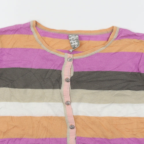 NEXT Womens Multicoloured Striped Knit Cardigan Jumper Size 14