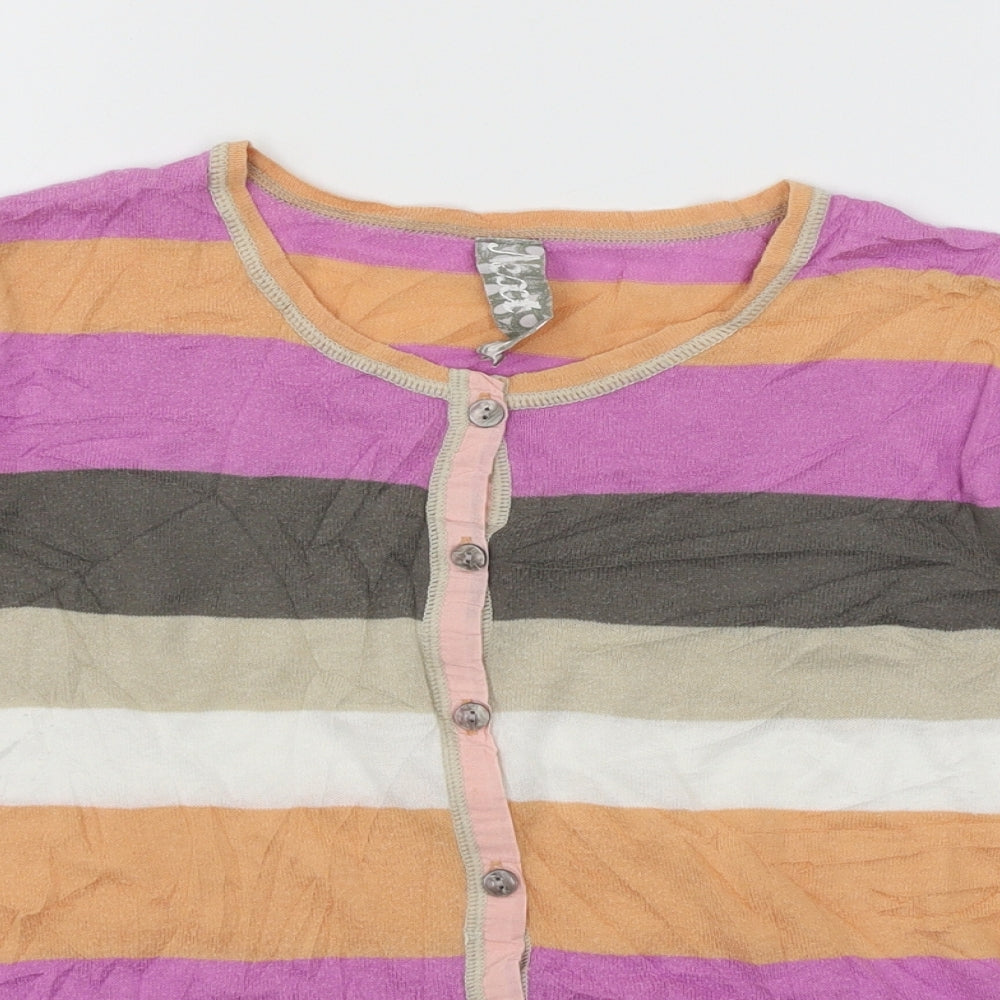 NEXT Womens Multicoloured Striped Knit Cardigan Jumper Size 14