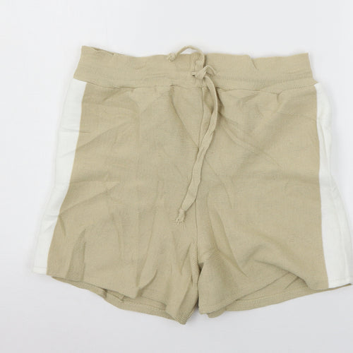 Boohoo Womens Beige  Knit Bermuda Shorts Size 8