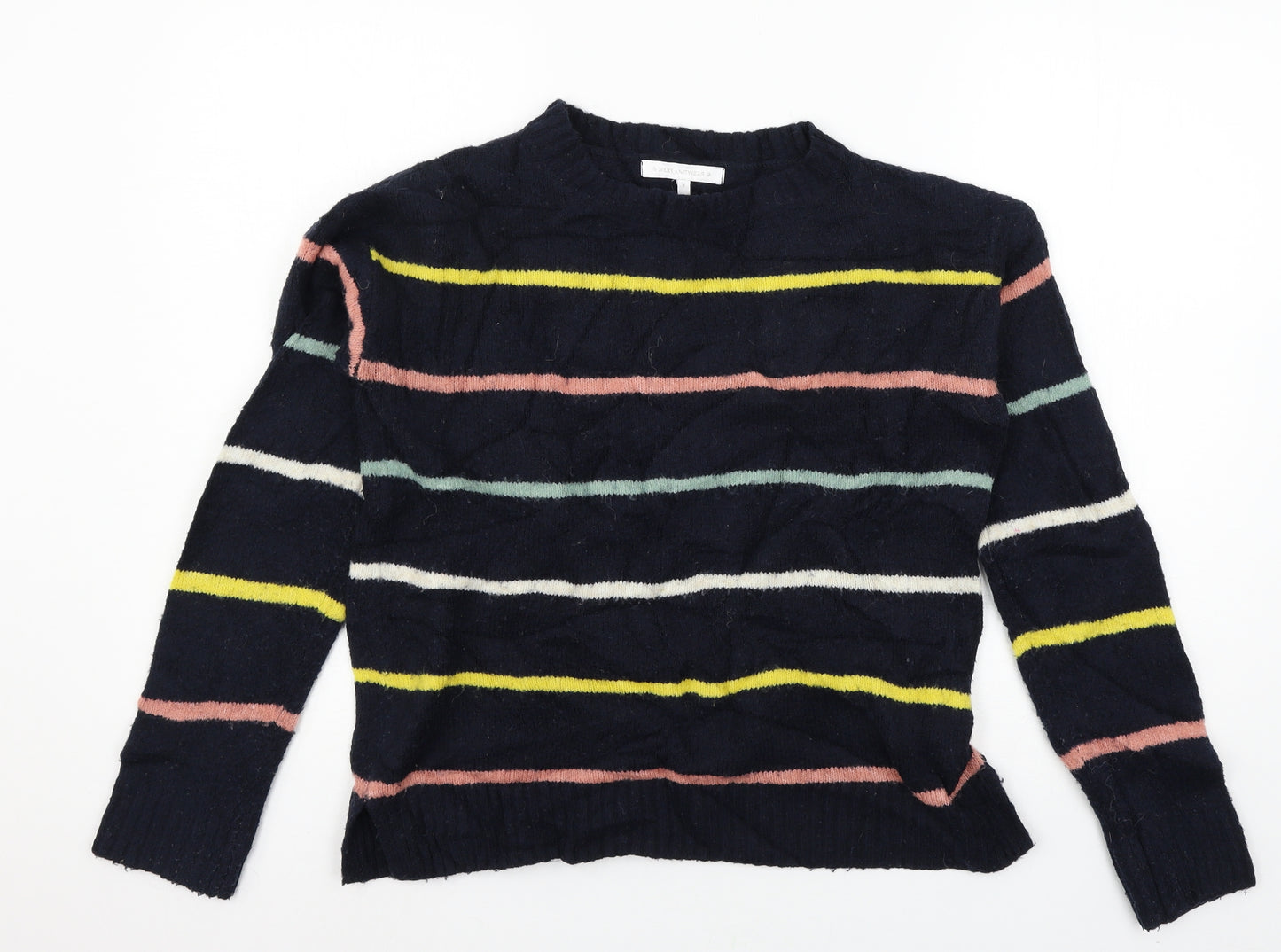 NEXT Womens Blue Striped Knit Pullover Jumper Size 8
