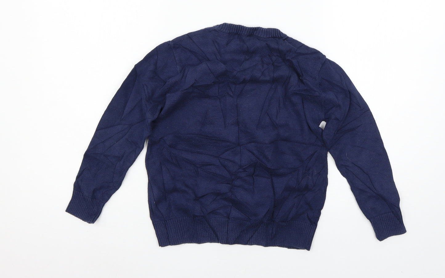 George Boys Blue  Knit Pullover Jumper Size 7-8 Years  - Christmas Jumper