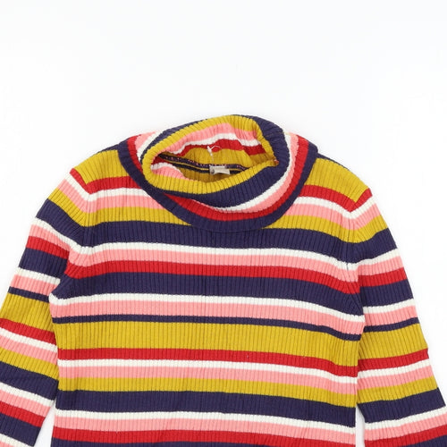 TU Girls Multicoloured Striped Knit Pullover Jumper Size 11 Years