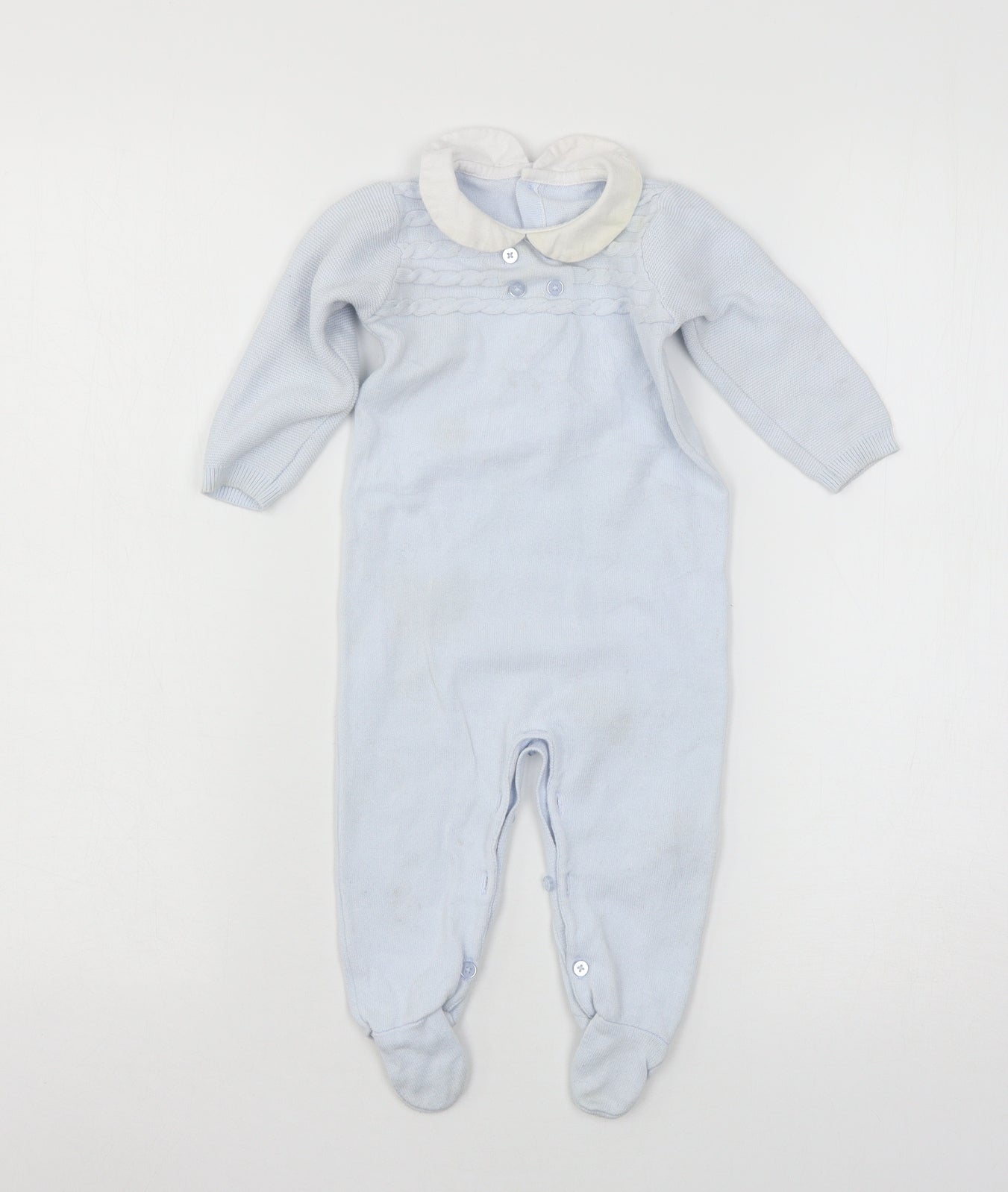 Matalan Boys Blue  Knit Babygrow One-Piece Size 6-9 Months