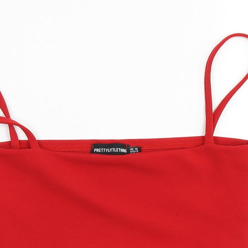 PRETTYLITTLETHING Womens Red   Cropped Tank Size 10