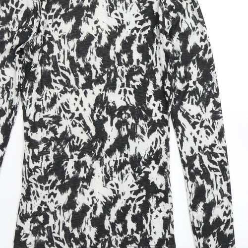 Topshop Womens Black Animal Print  Basic T-Shirt Size 6