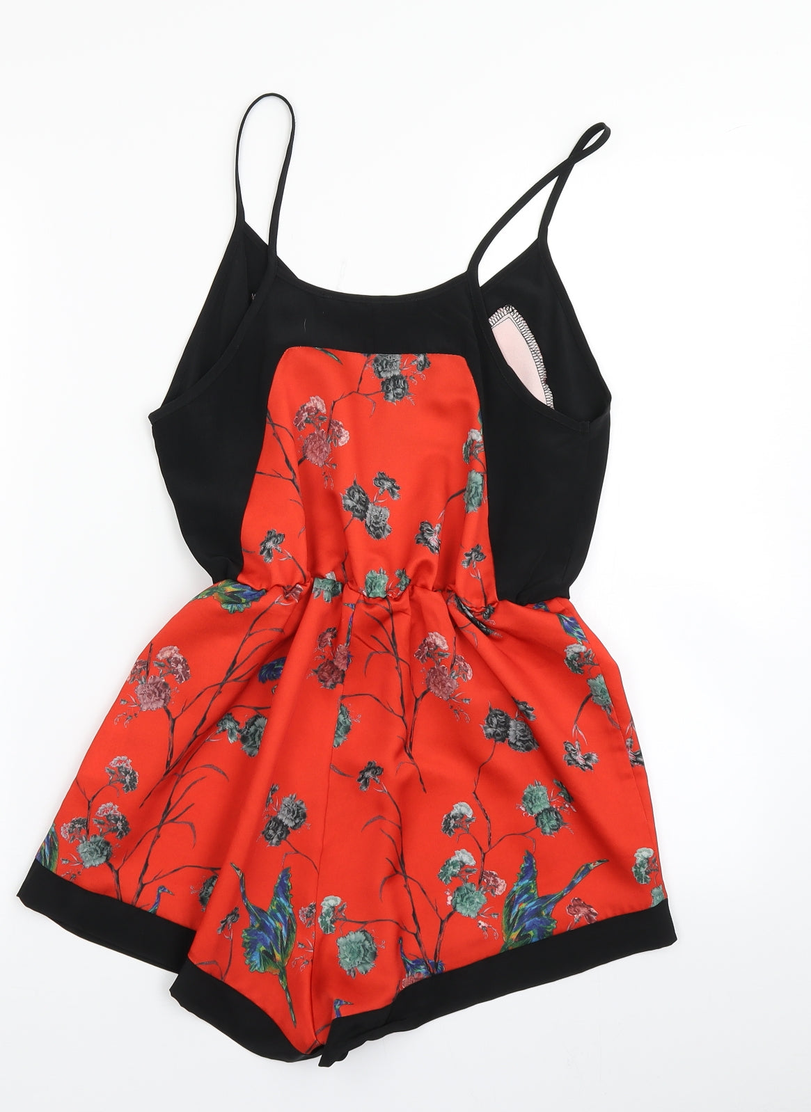 Oh My Love Womens Red Floral  Playsuit One-Piece Size XS