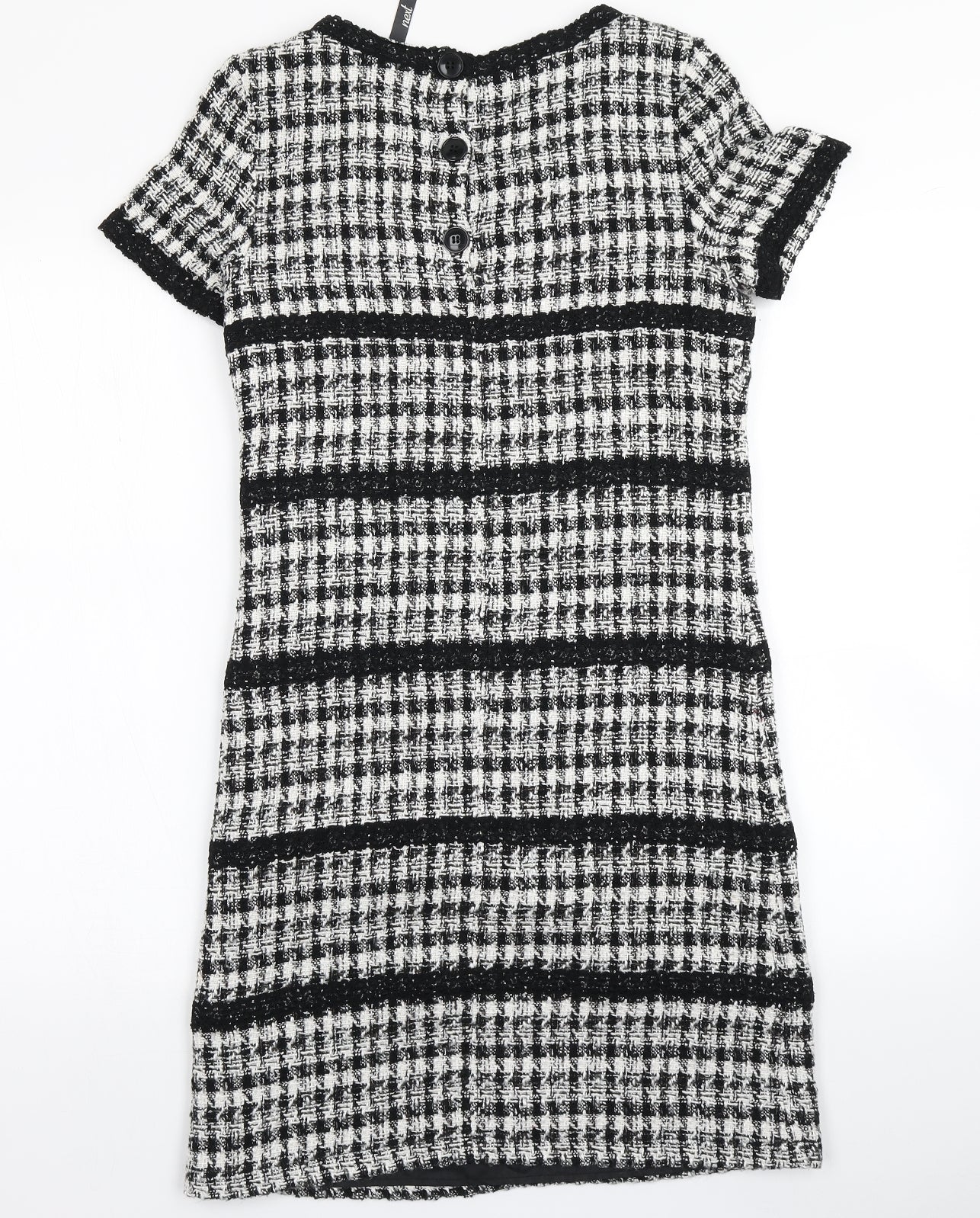 NEXT Womens Black Check  A-Line  Size 8