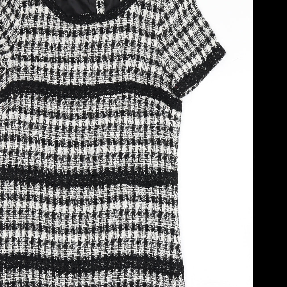 NEXT Womens Black Check  A-Line  Size 8