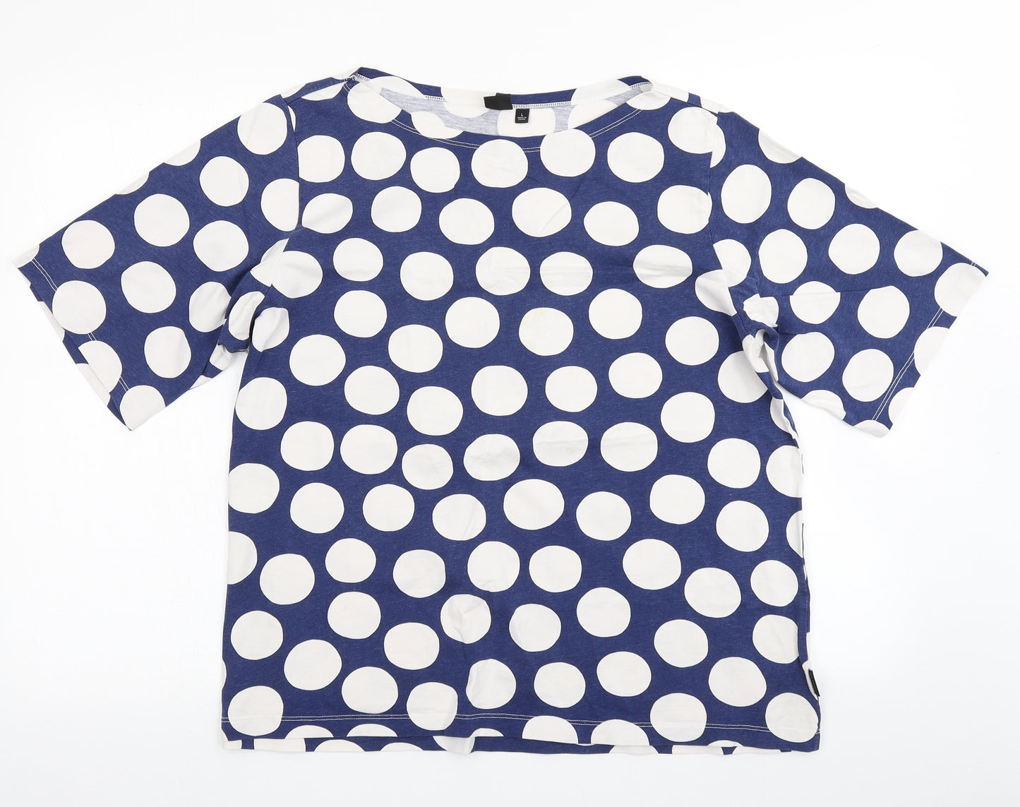 Uniqlo Womens Blue Polka Dot  Basic T-Shirt Size L