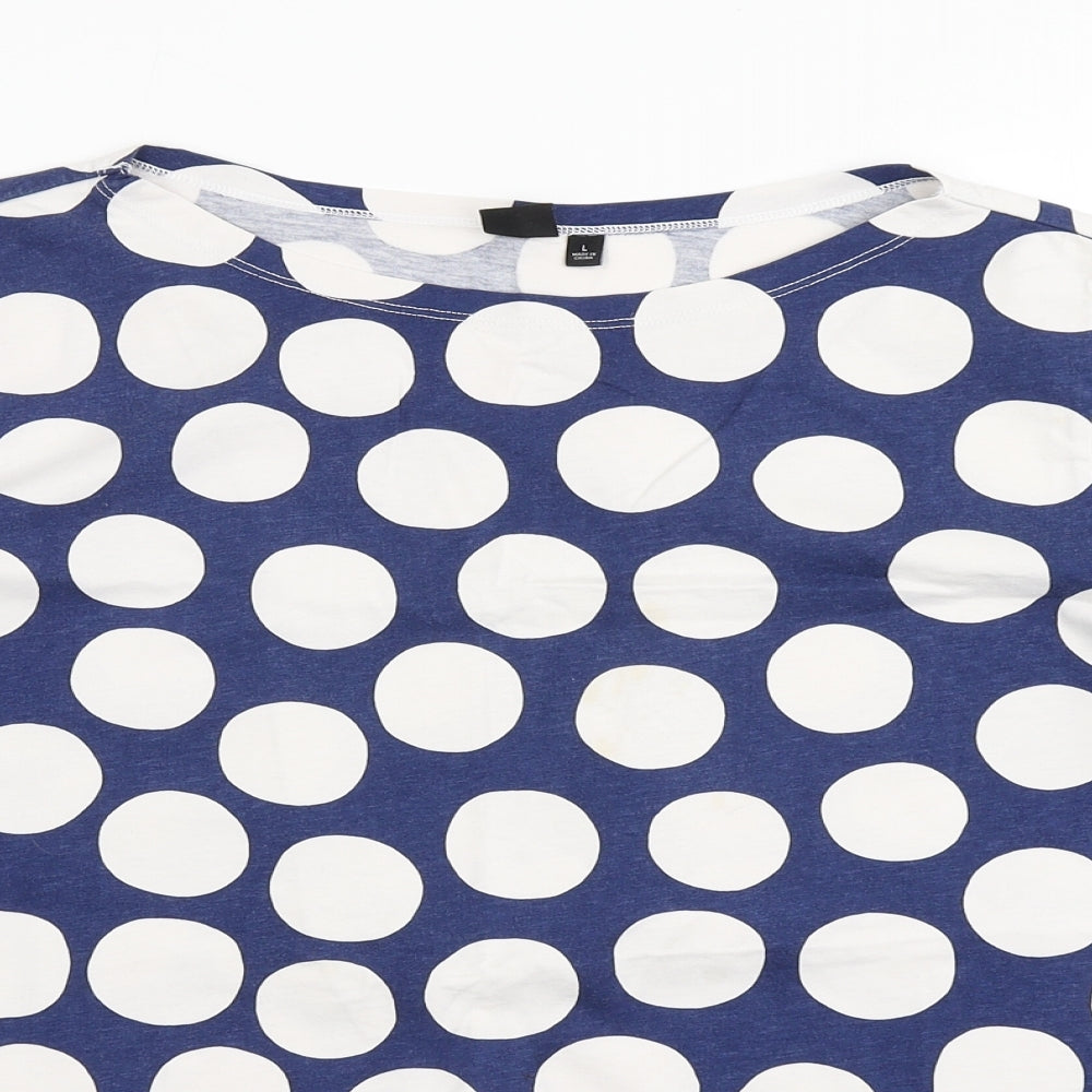 Uniqlo Womens Blue Polka Dot  Basic T-Shirt Size L