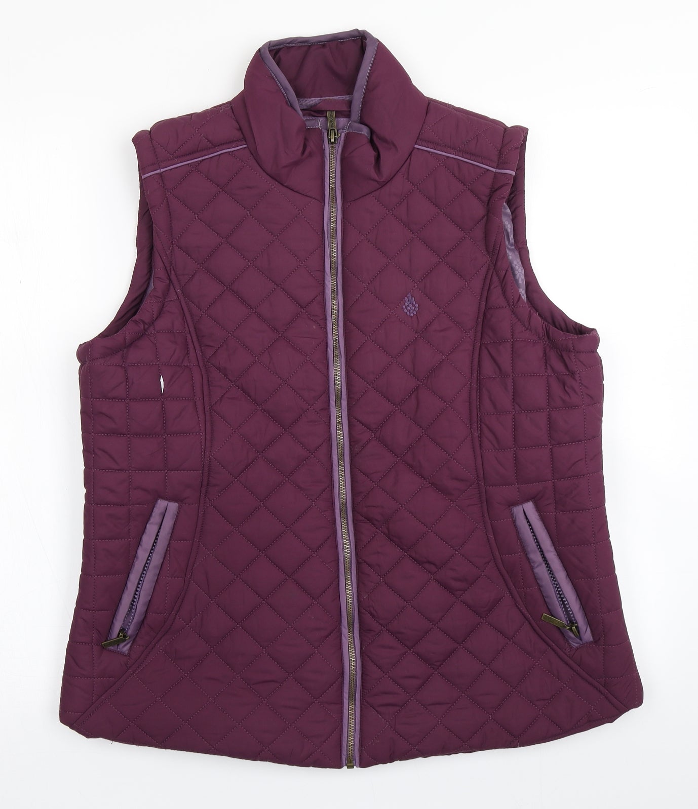 Tayberry Womens Purple Argyle/Diamond  Gilet Coat Size L