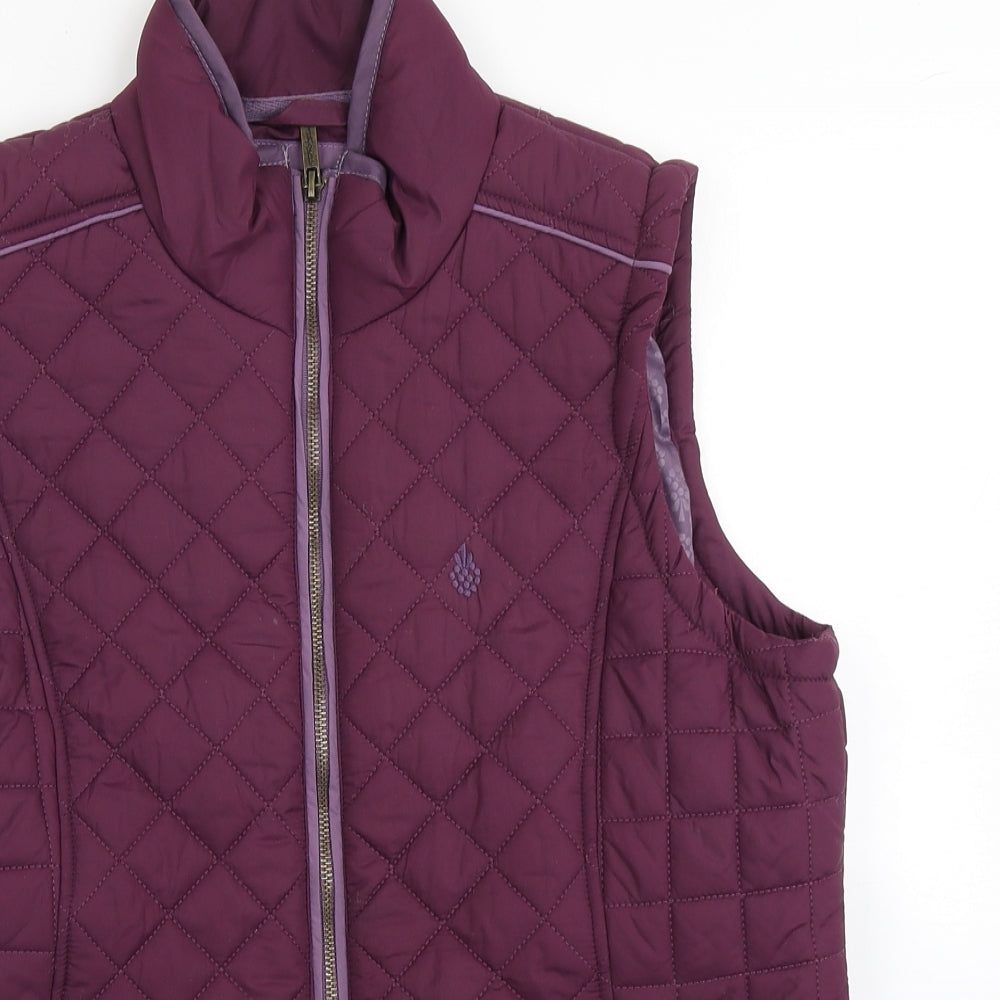 Tayberry Womens Purple Argyle/Diamond  Gilet Coat Size L