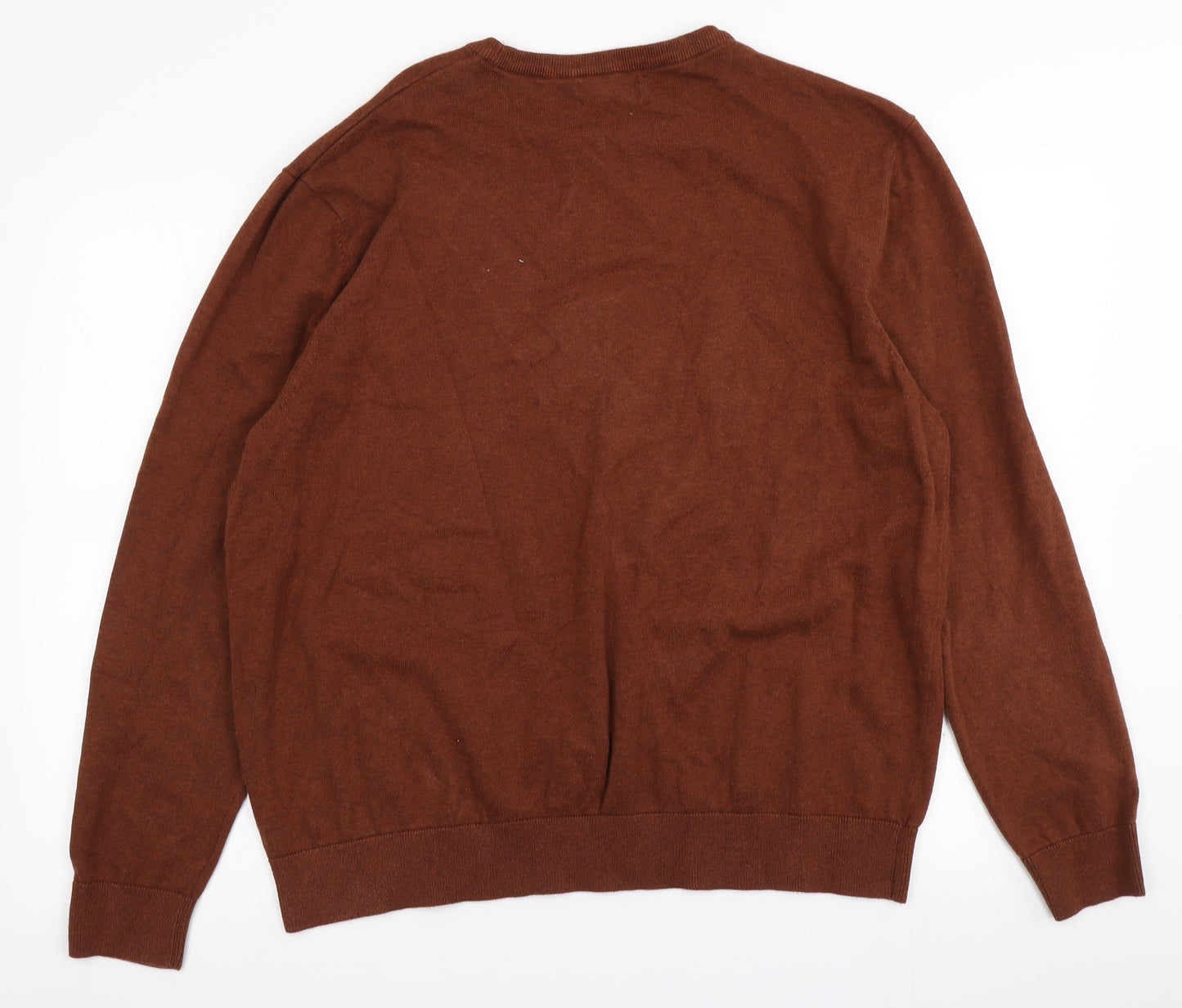 TU Mens Brown  Knit Pullover Jumper Size 2XL