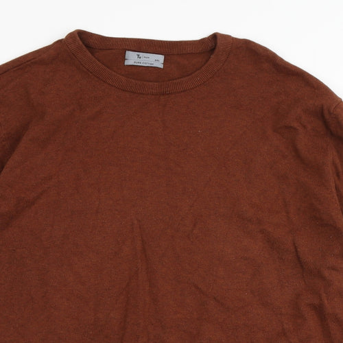 TU Mens Brown  Knit Pullover Jumper Size 2XL