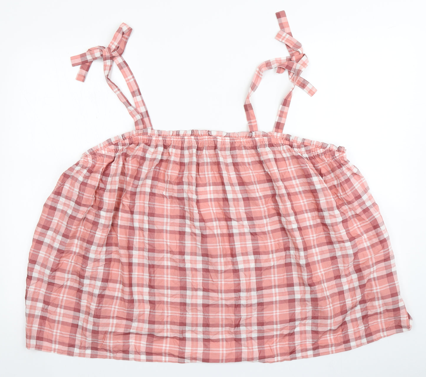 George Womens Pink Check  Cropped Tank Size 22