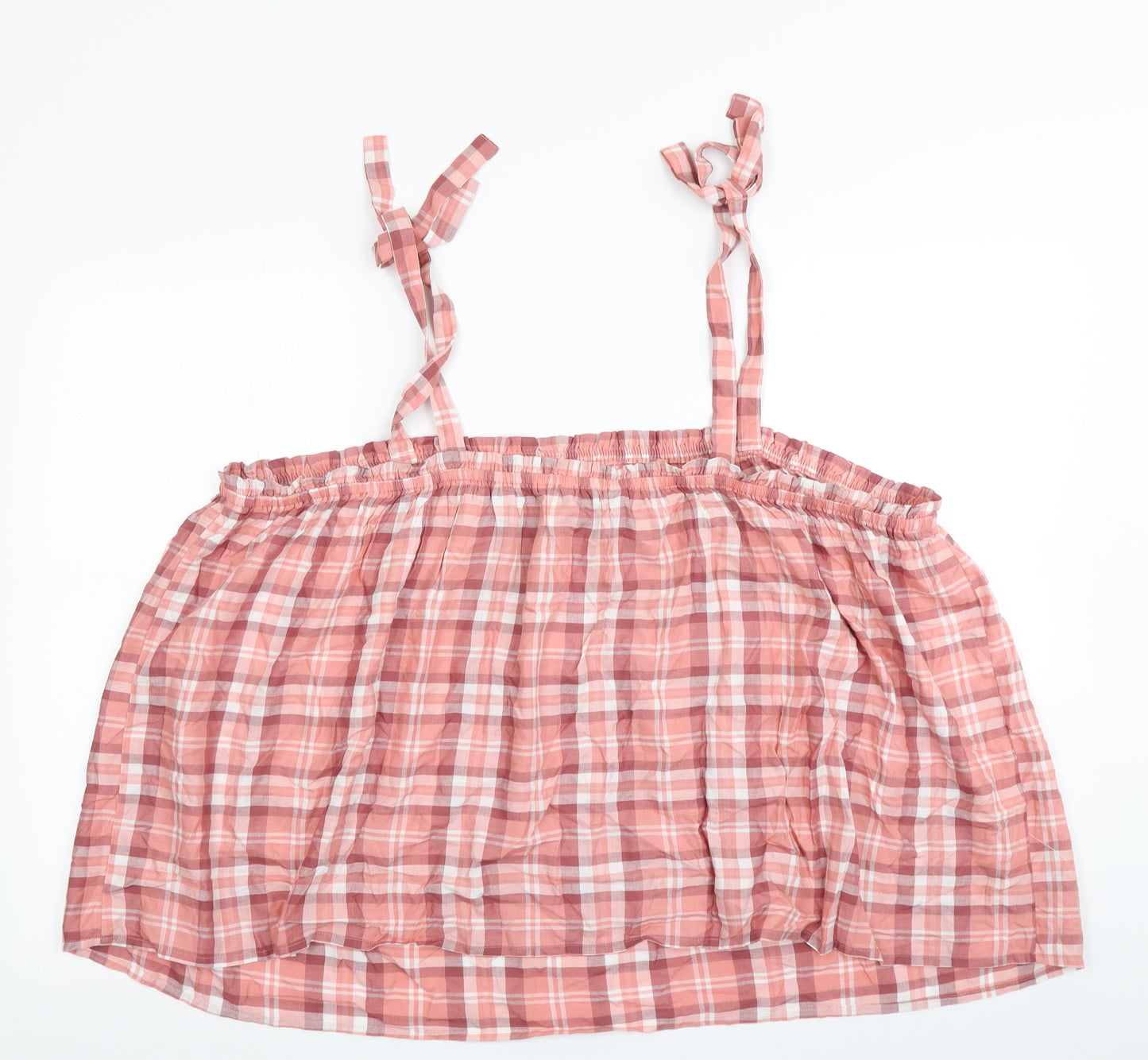 George Womens Pink Check  Cropped Tank Size 22