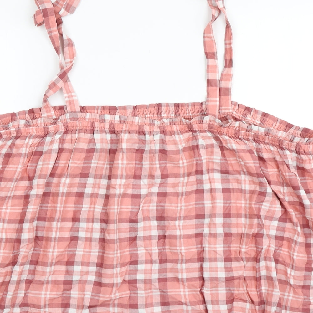George Womens Pink Check  Cropped Tank Size 22