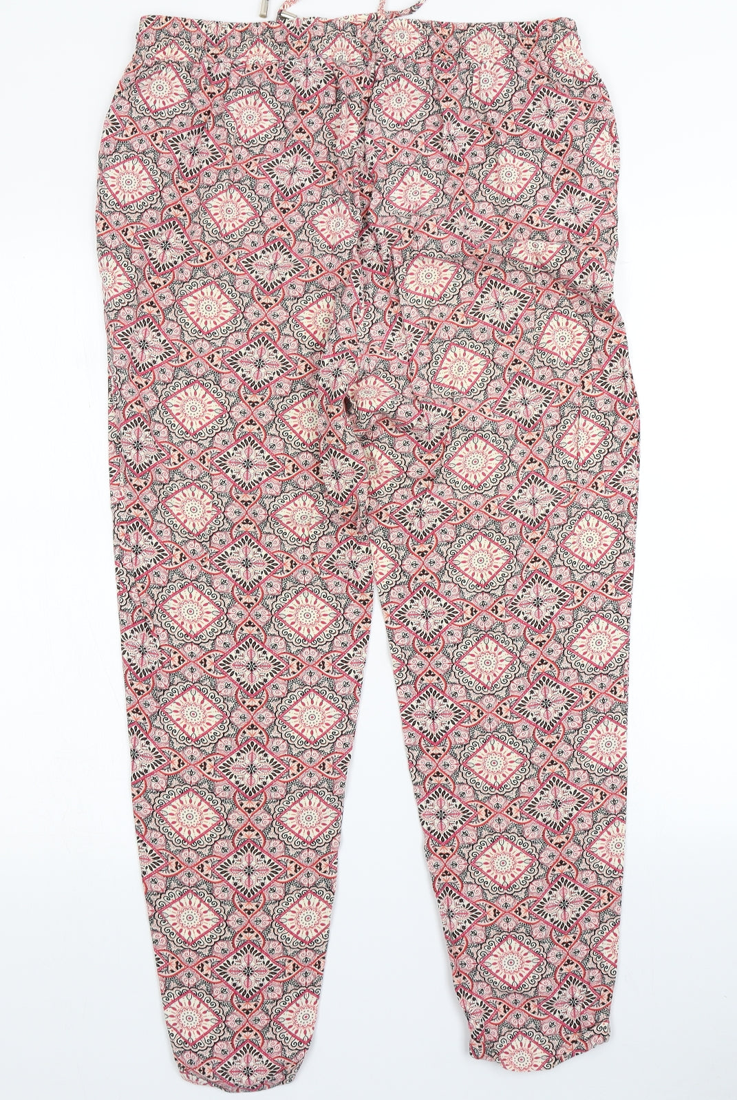 Primark Womens Red Paisley  Harem Trousers Size 14 L26 in