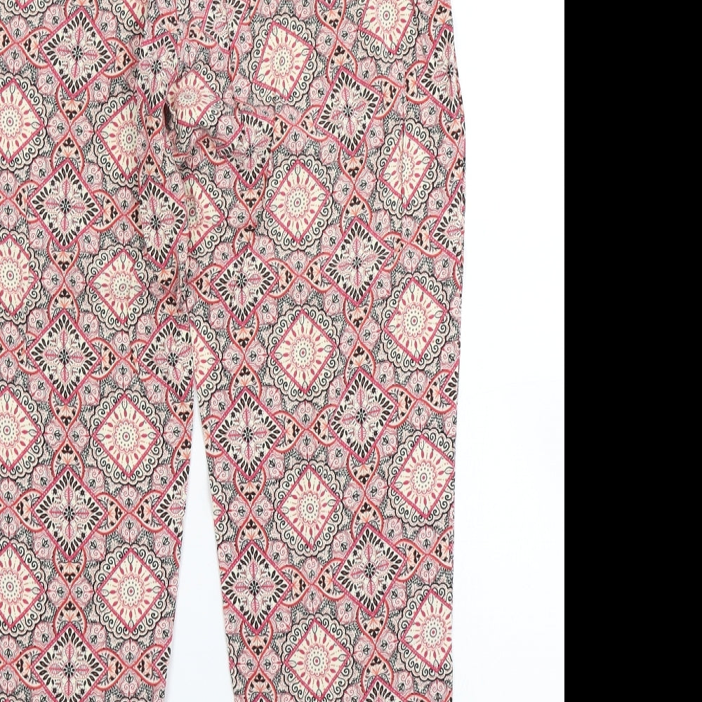 Primark Womens Red Paisley  Harem Trousers Size 14 L26 in
