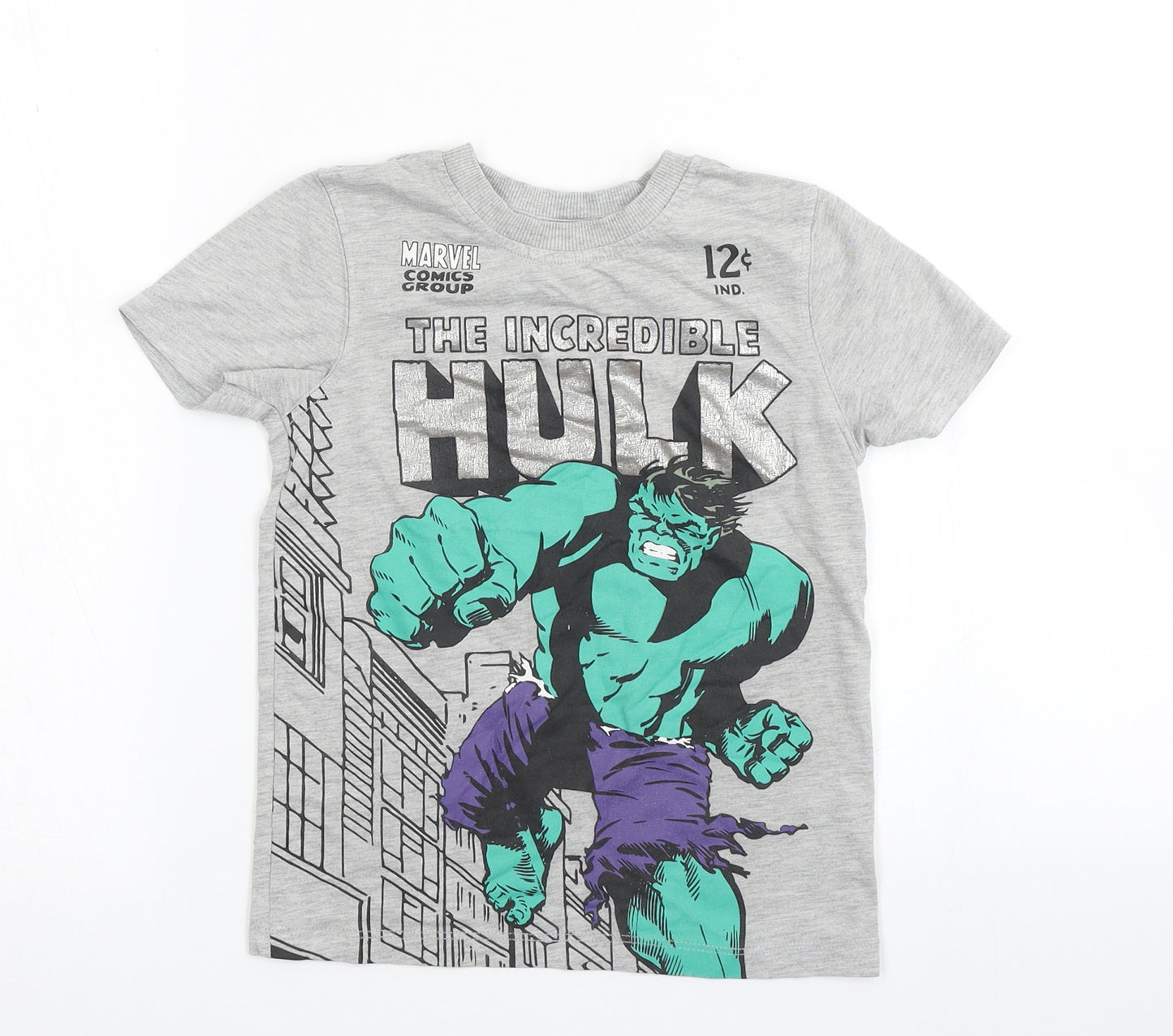 George Boys Grey   Basic T-Shirt Size 4-5 Years  - The Incredible Hulk