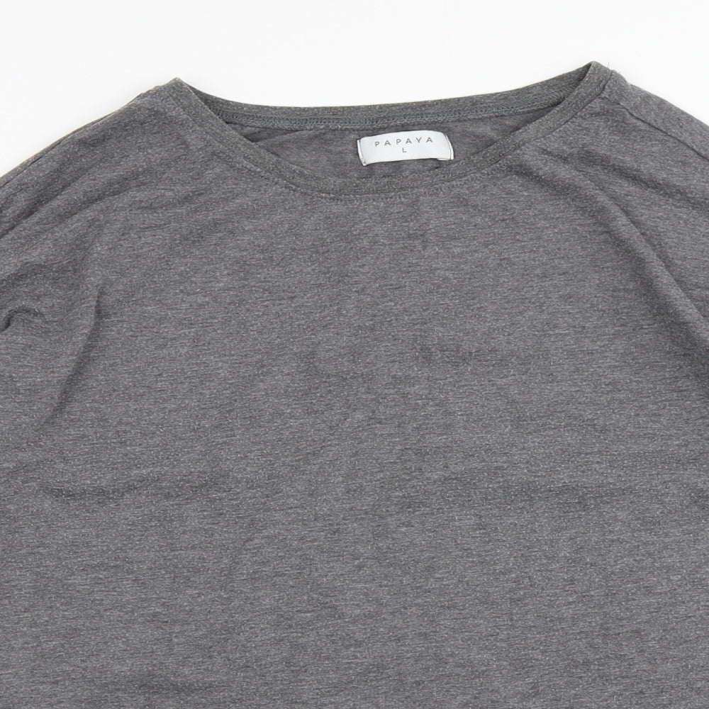 Papaya Womens Grey   Basic T-Shirt Size L
