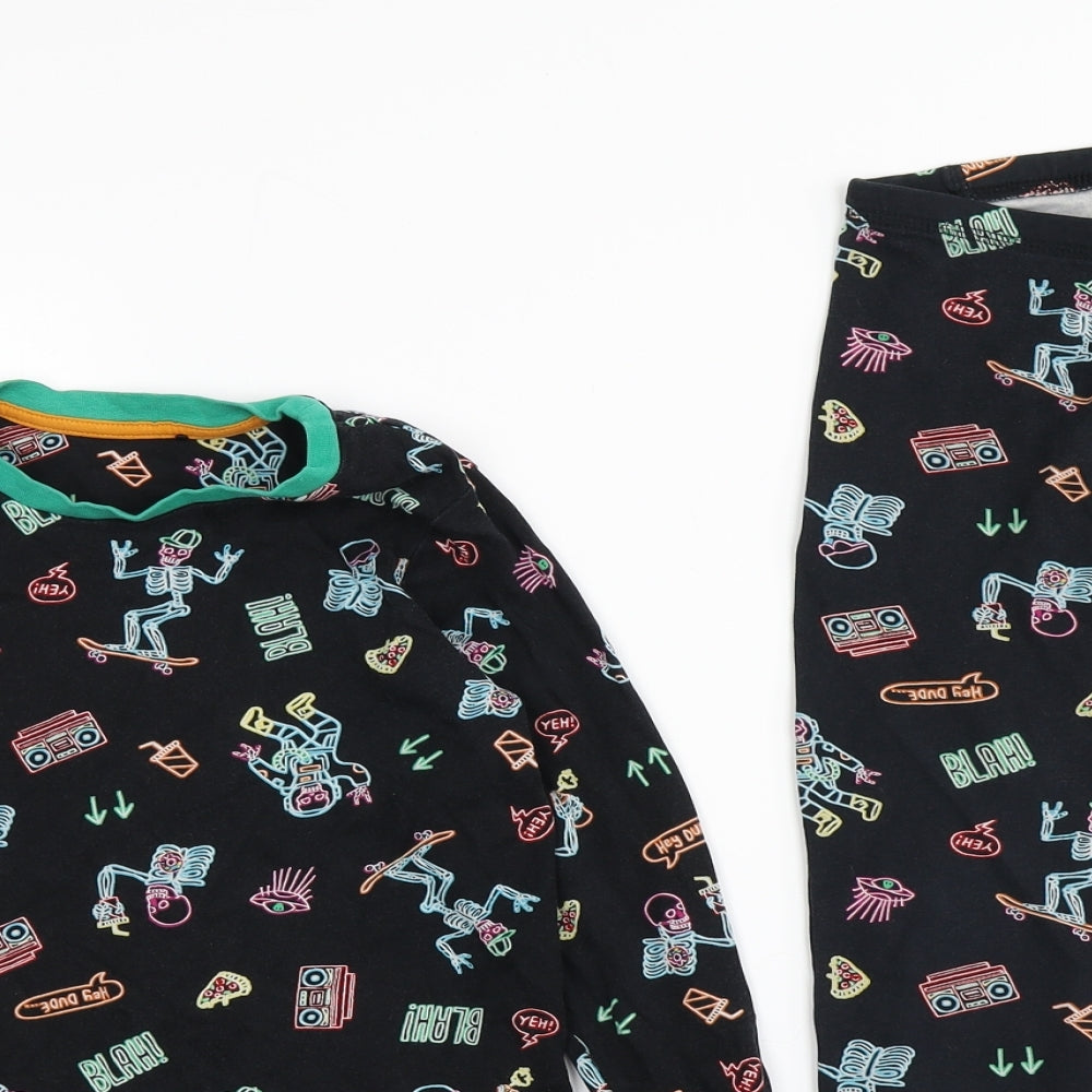 George Boys Black Solid   Pyjama Set Size 8-9 Years