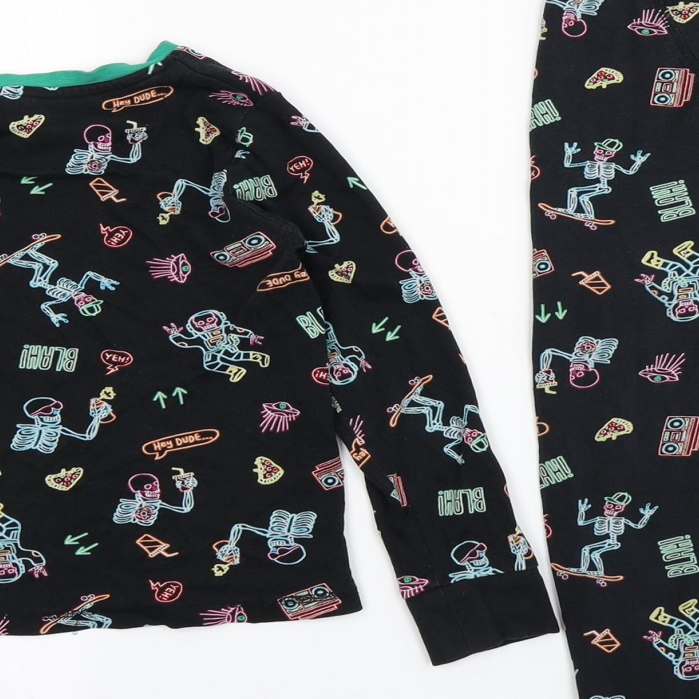 George Boys Black Solid   Pyjama Set Size 8-9 Years