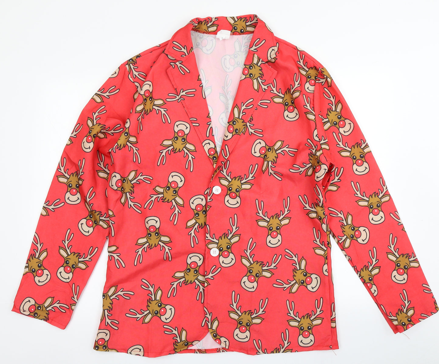 Wicked Costumes Mens Red Polka Dot  Jacket Blazer Size XL  - Christmas Reindeer