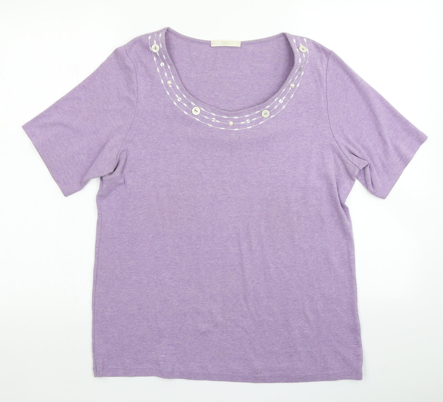 Marks & Spencer Womens Purple   Basic T-Shirt Size 16